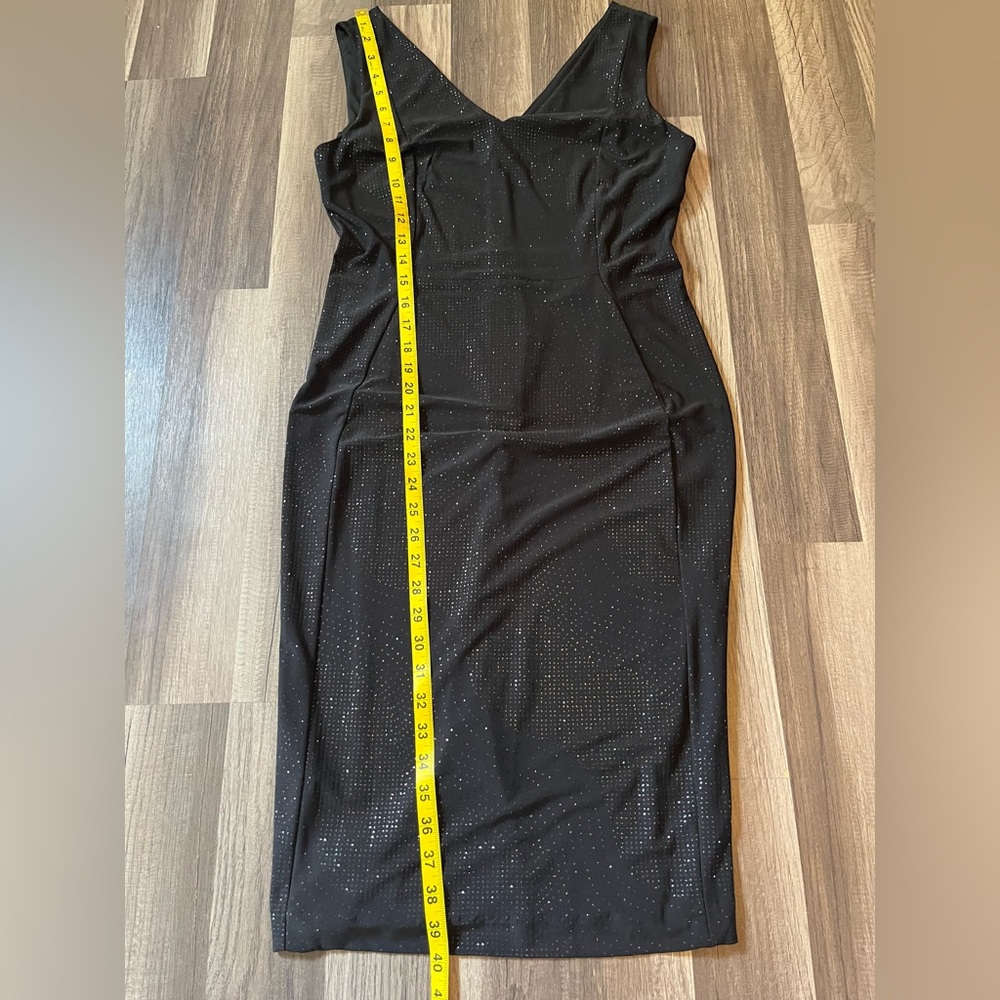 Calvin Klein Black Sparkle Sheath Cocktail Dress SZ 6 - Picture 9 of 11